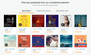 Az Audible alkalmazásban több, mint 180.000 angol nyelvű hangoskönyv elérhető